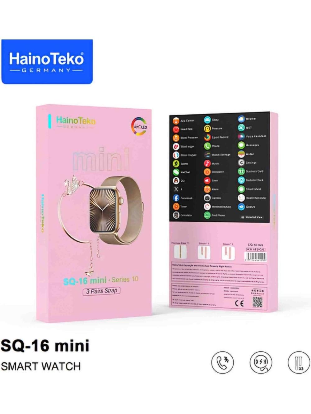 SQ-16 MİNİ / SERIES 10 3 KORDONLU BAYAN  AKILLI SAATİ / HAINOTEKO