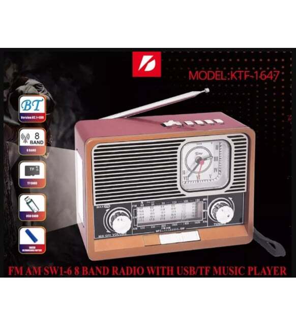 KTF-1647 SAATLİ BLUETOOTH NOSTALJİ SPEAKER
