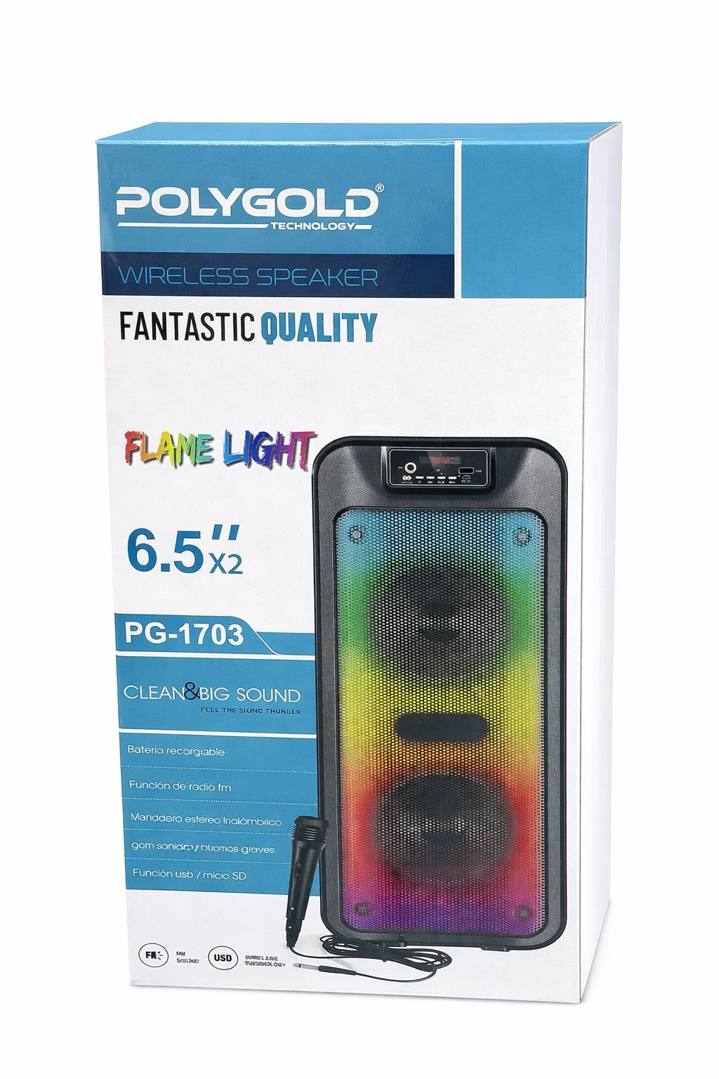 PG-1703  SPEAKER BLUETOTH IŞIKLI POLYGOLD