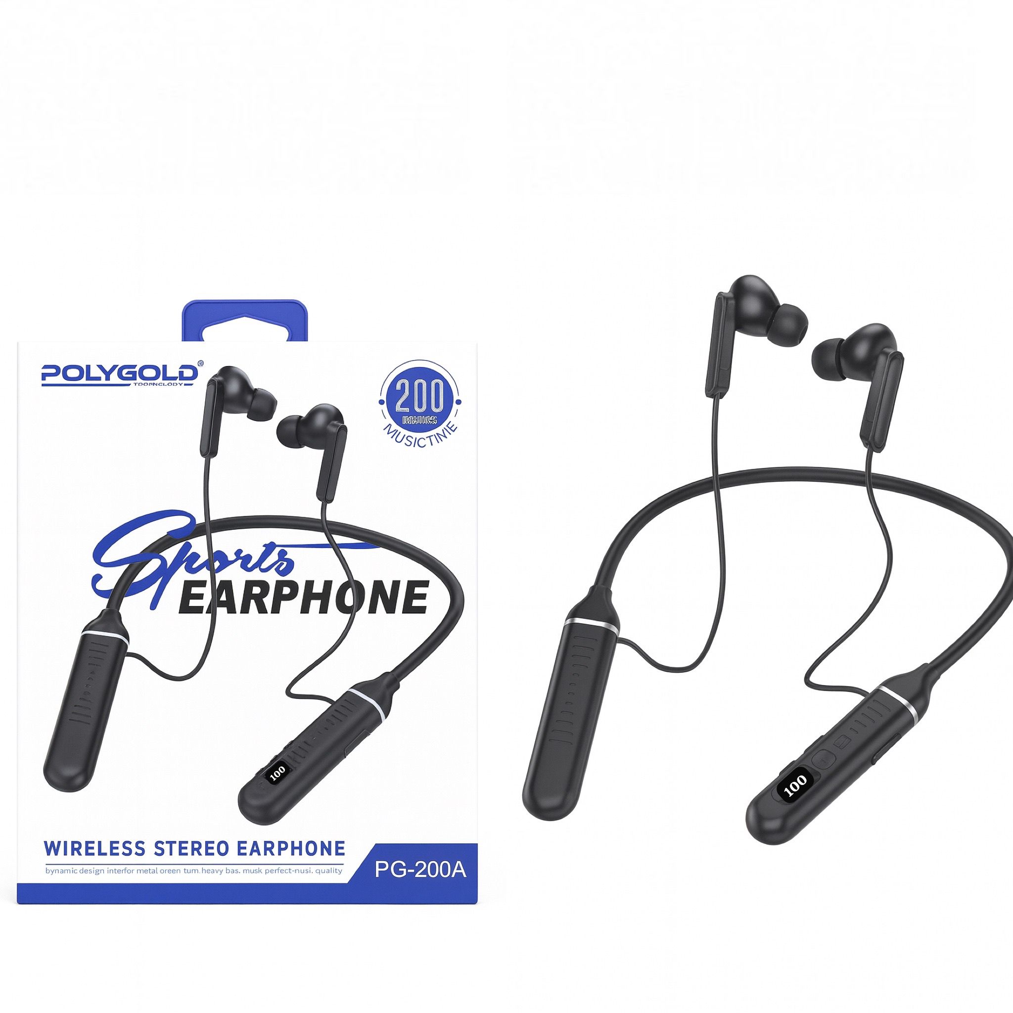 PG-200A  BOYUN ASKILI  BLUETOOTH KULAKLIK SİLİKONLU 200 SAAT