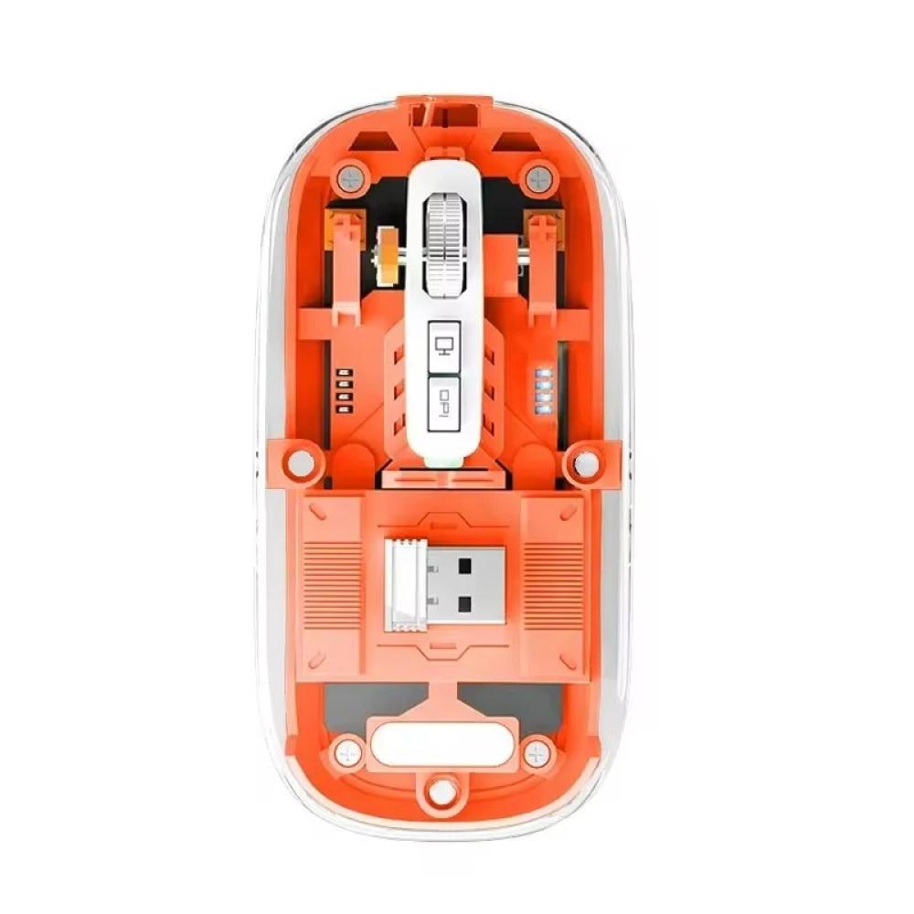 PG-9010 Kablosuz Wireless + Bluetooth Şeffaf & Sessiz 2.4G Şarjlı Mouse