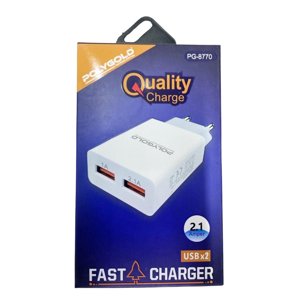 POLYGOLD 2USB ÇIKIŞLI 5V 2A ŞARJ ALETİ PG-8770