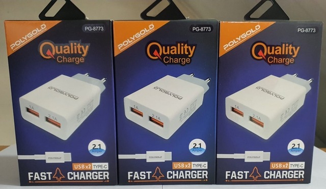 POLYGOLD 2USB ÇIKIŞLI 5V 2A TYP-C ŞARJ ALETİ PG-8773