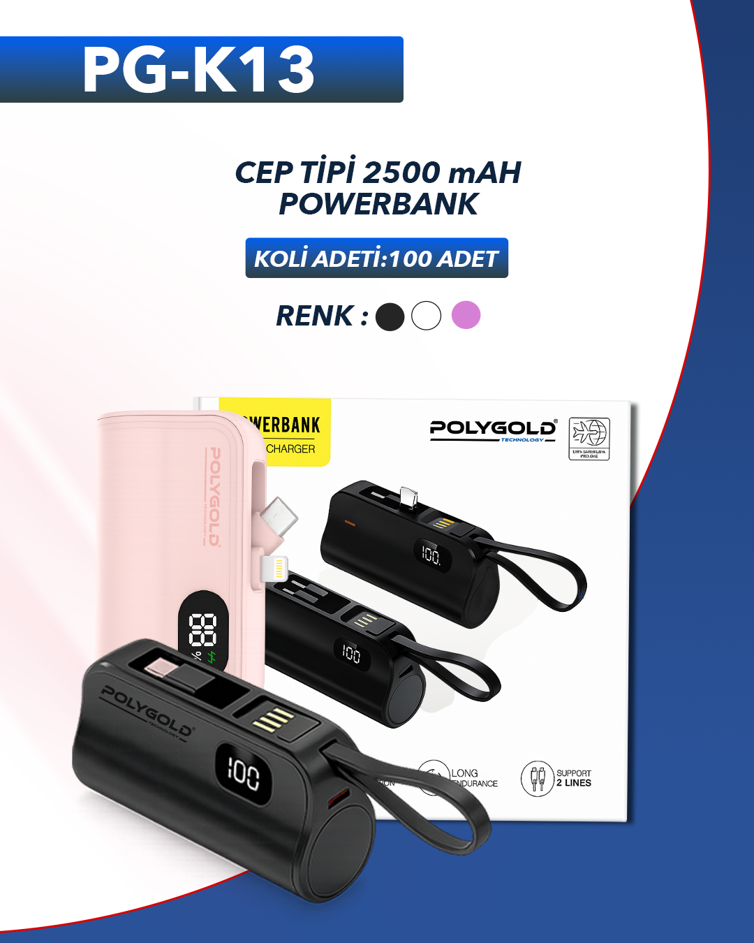 PG-K13 2500 mAh  POWER BANK FAST CHARGE