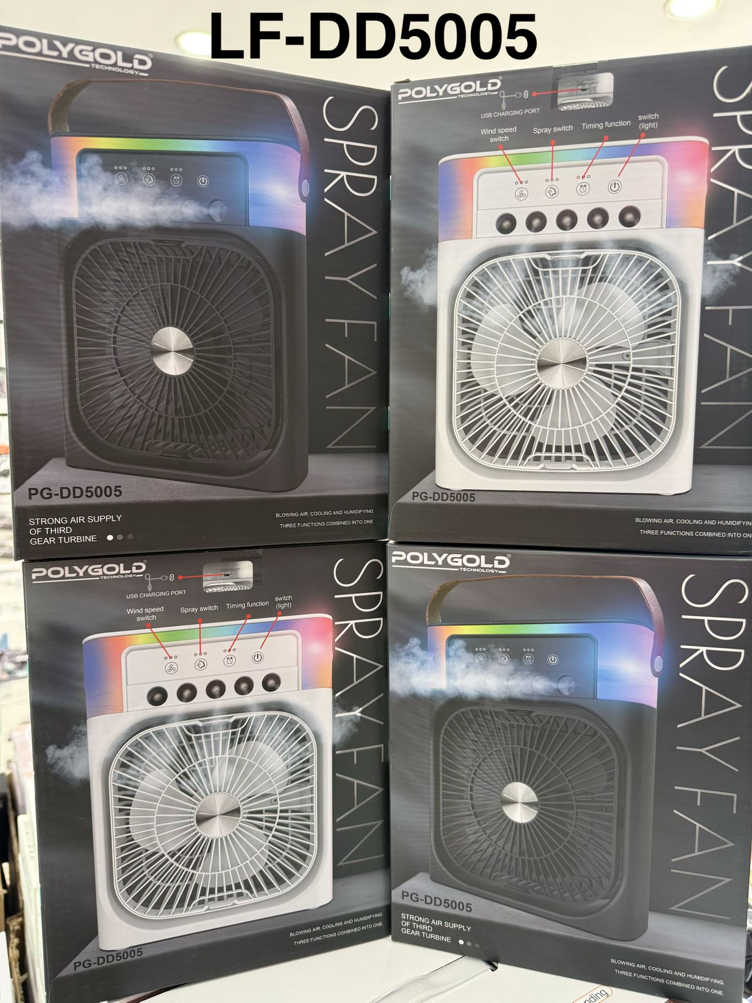 DD505 // USB Lİ BUZLU FAN  VANTİLATÖR // POLYGOLD