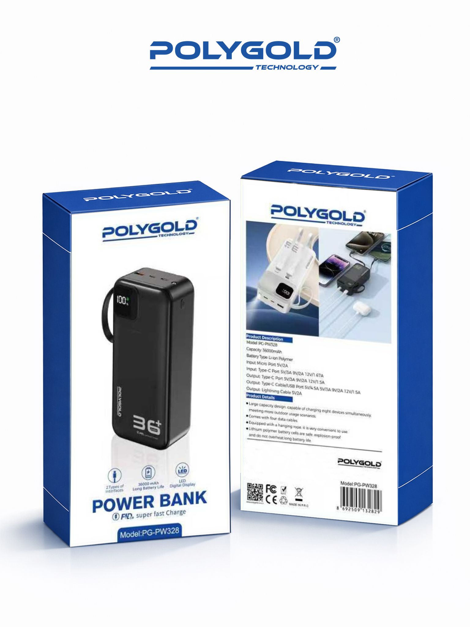 PG-PW328 POWER BANK 36000 MAH FAST ÖZELLİKLİ