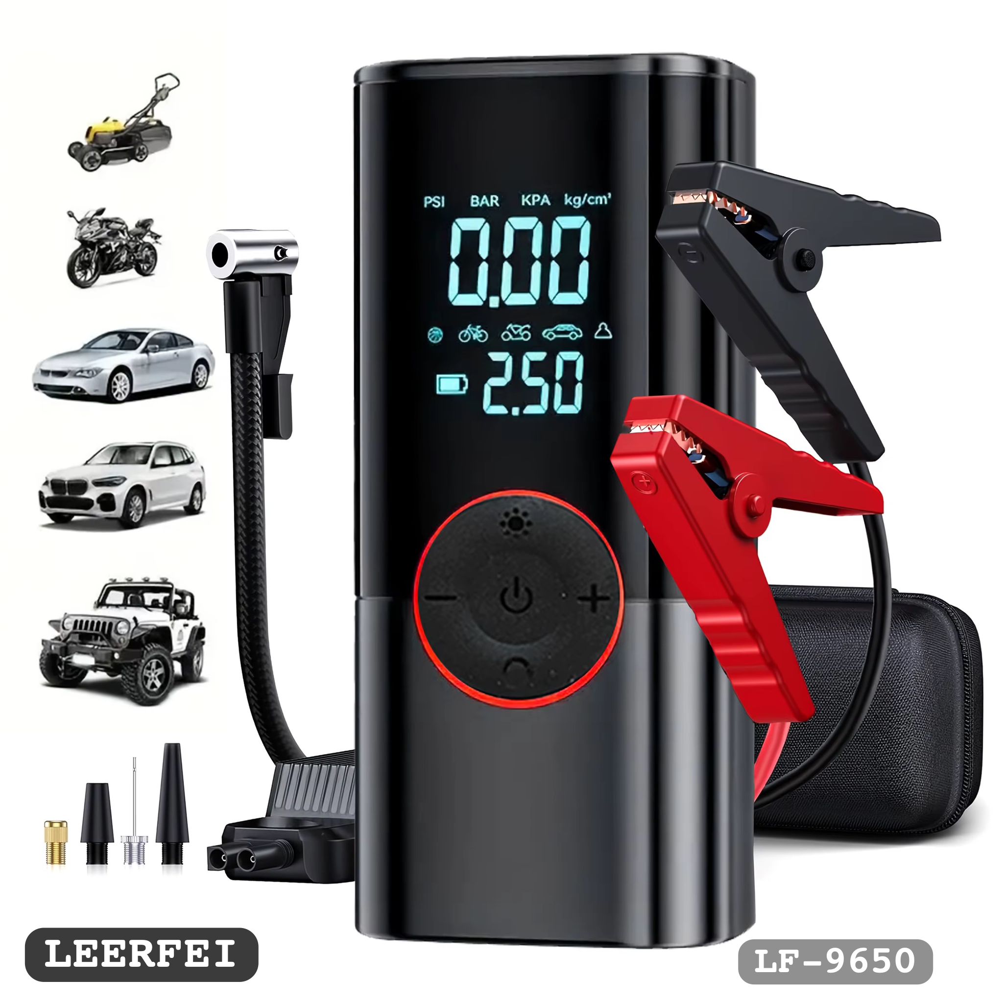 ST-9650  / AKÜ TAKVİYELİ ŞARJLI HAVA POMPASI