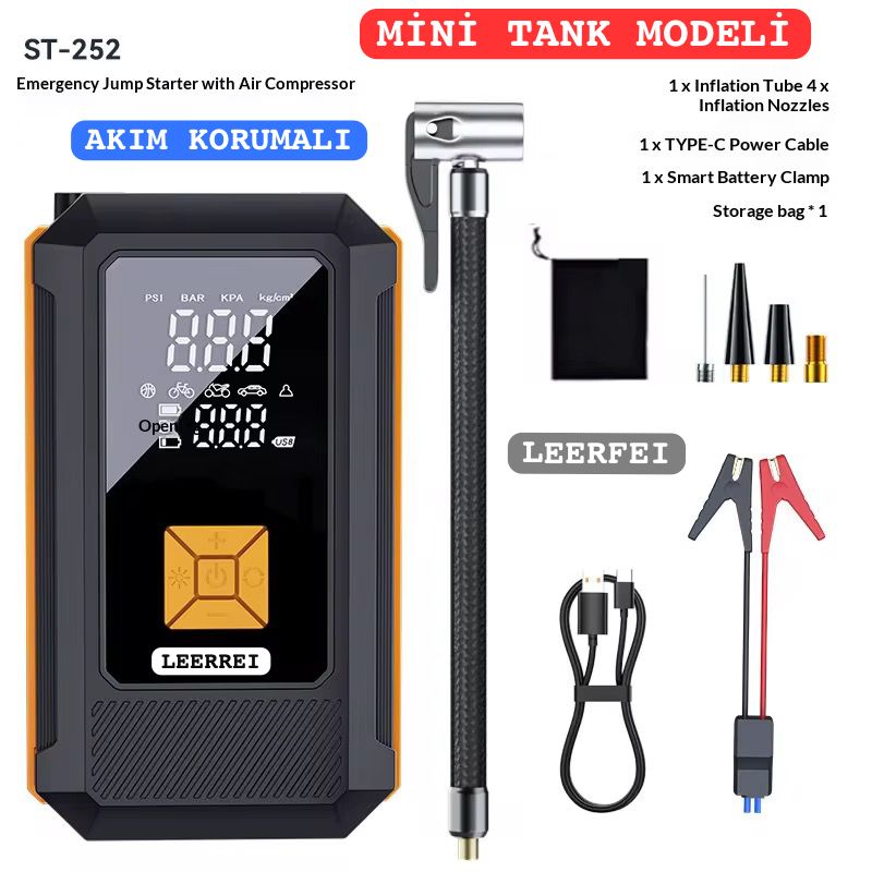 ST-252PRO  / AKÜ TAKVİYELİ ŞARJLI HAVA POMPASI