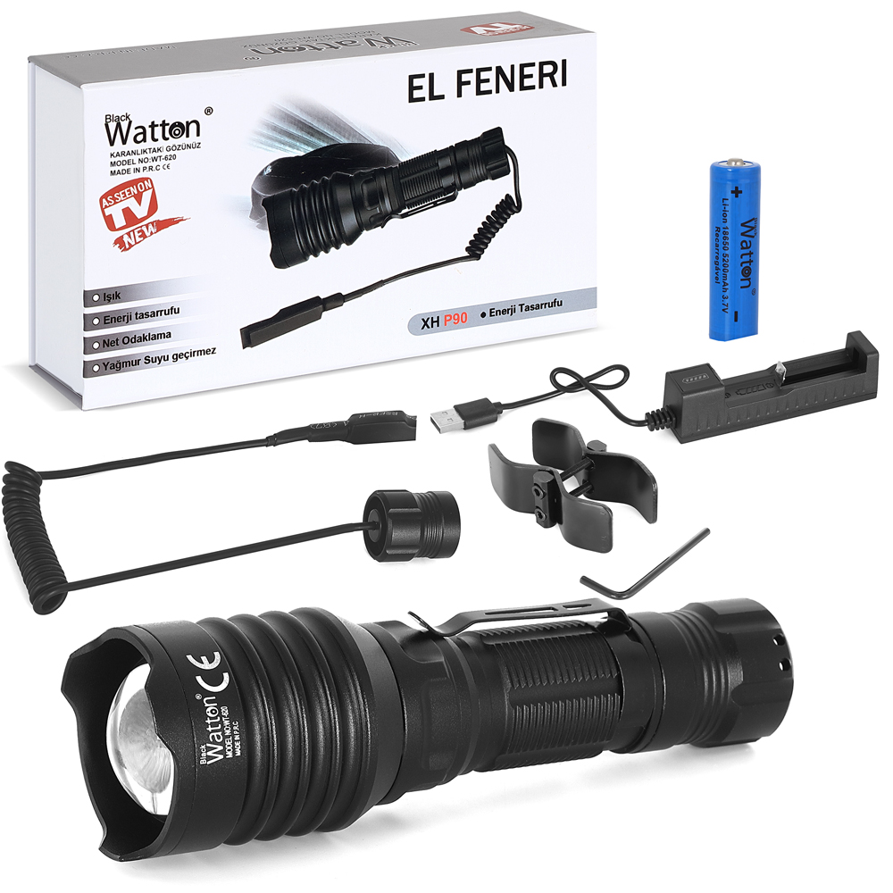 TG-10 LED Fener Profesyonel Av ve Outdoor Kullanım Güçlü Aydınlatma WT-620
