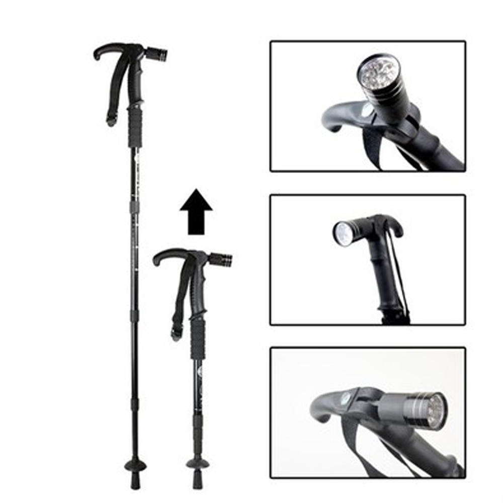 Boya Göre Ayarlı Işıklı Yürüyüş Bastonu LED Güçlü Aydınlatmalı Ergonomik Tasarım WT-002