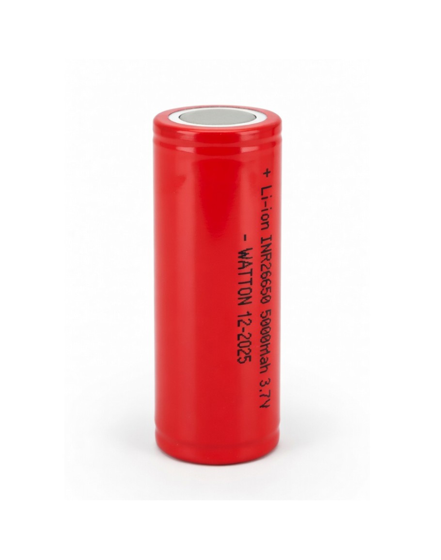 Watton INR 26650 5000mAh 3.7V Li-ion Şarj Edilebilir Pil - Kırmızı