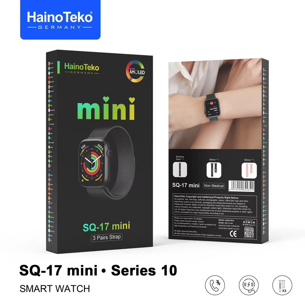 SQ-17 MİNİ / SERIES 10 3 KORDONLU BAYAN  AKILLI SAATİ