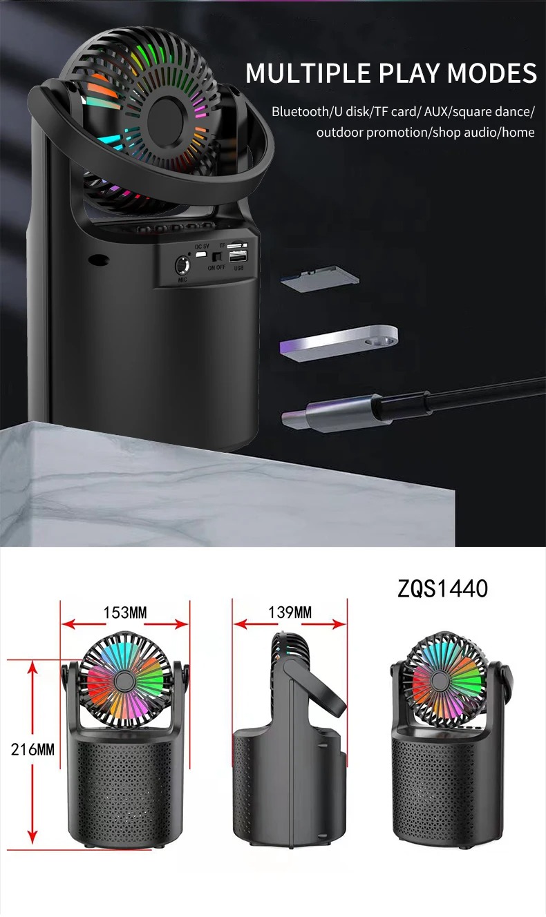 ZQS1440 // BLUETOTH SPEAKER IŞIKLI FANLI