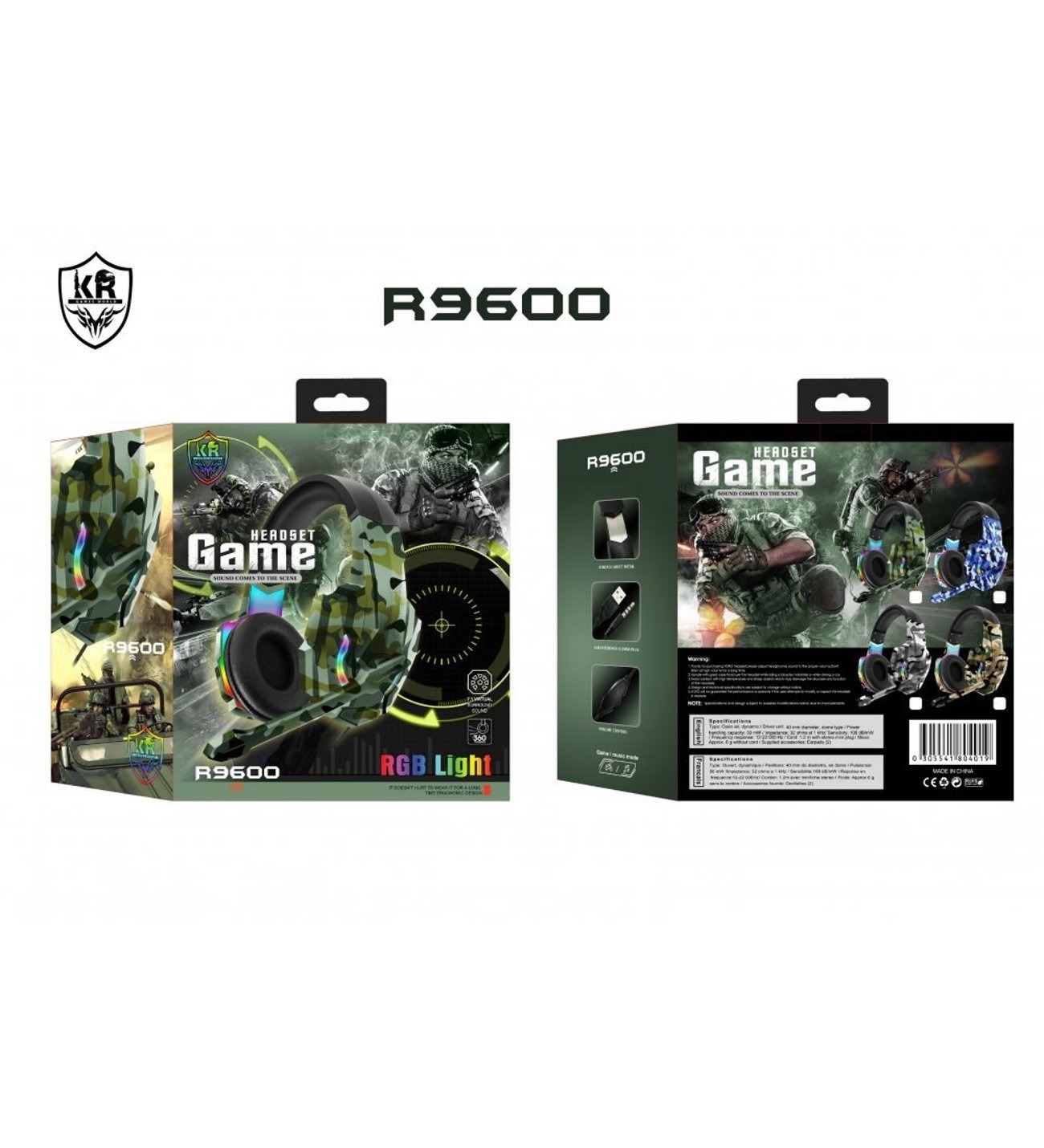 R9600 RGB 9D IŞIKLI OYUNCU PORTATİF KULAKLIK