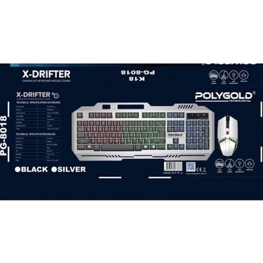 K18 KABLOLU  OYUN MOUSE VE KLAVYE SETİ  PG-8018