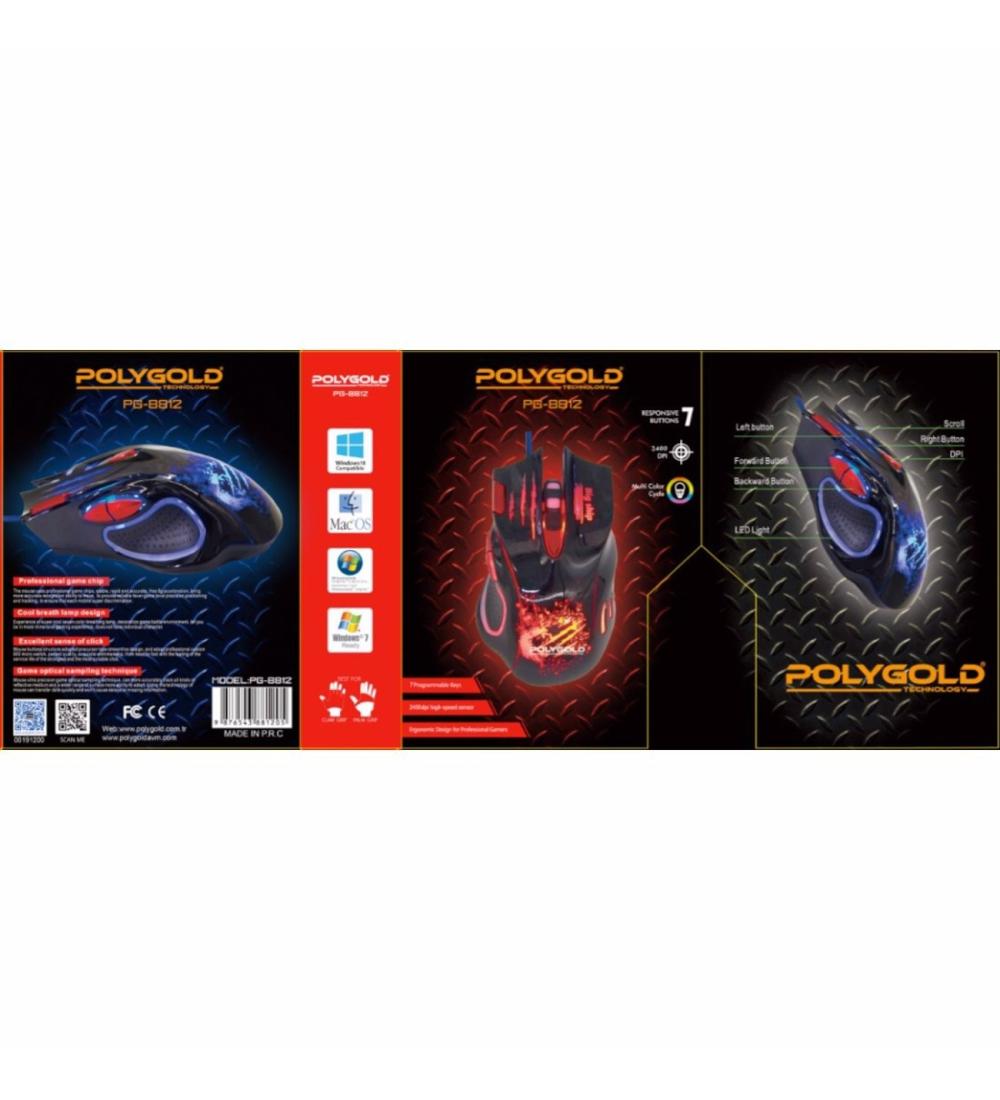 PG-8812 // GAME OYUNCU MOUSE 2400 DPI // POLYGOLD