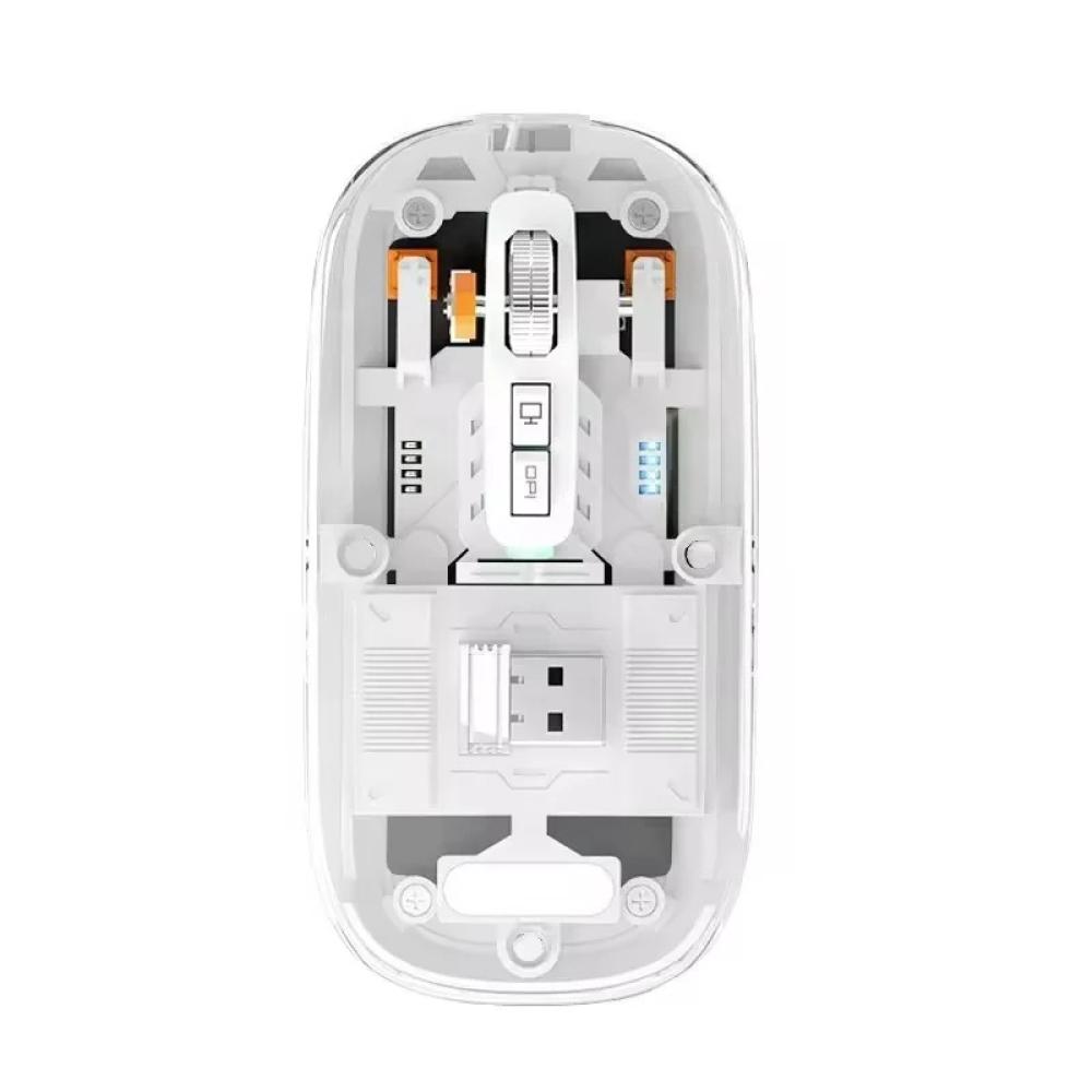 PG-9010 Kablosuz Wireless + Bluetooth Şeffaf & Sessiz 2.4G Şarjlı Mouse
