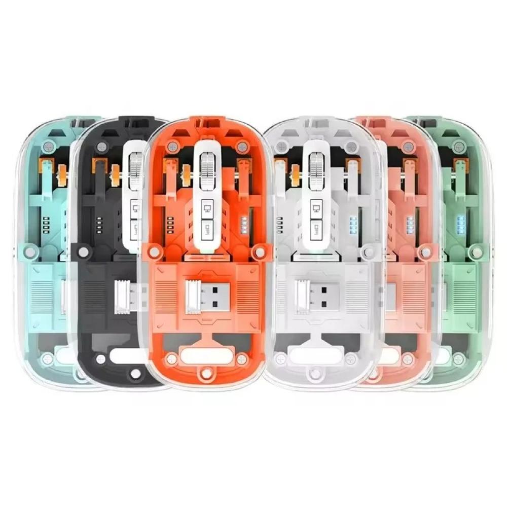 PG-9010 Kablosuz Wireless + Bluetooth Şeffaf & Sessiz 2.4G Şarjlı Mouse