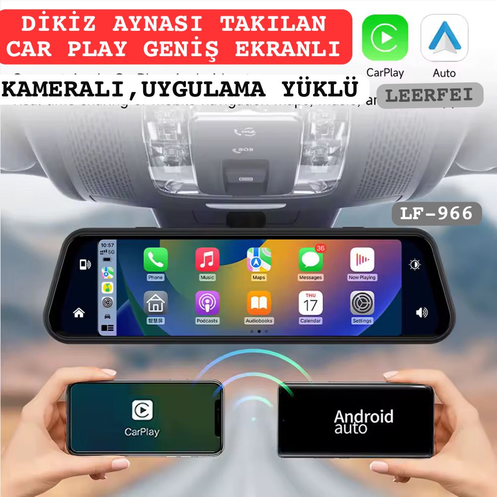 LF-966 ARAÇ İÇİ İÇ DIŞ EKRANLI KAMERA-CAR PLAY