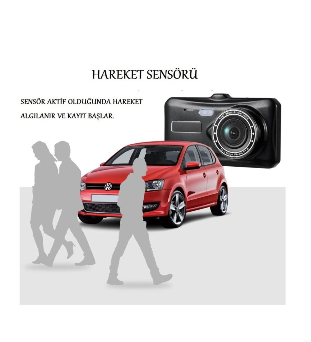 LF-504 ÇİFT LENSLİ ARAÇ İÇİ  DİKİZ GPS DASHCAM WIFI ARABA KAMERASI
