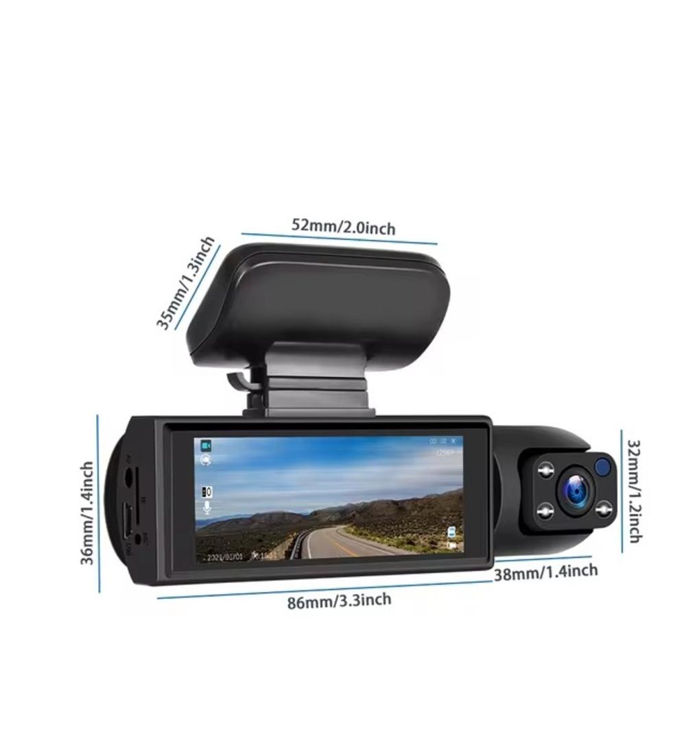 V9 // BLACK BOX TRAFFIC RECORDER ÜÇ LENSLİ ARAÇ İÇİ  ÇİFT LENS DİKİZ GPS  WIFI ARABA KAMERASI // LEERFEI