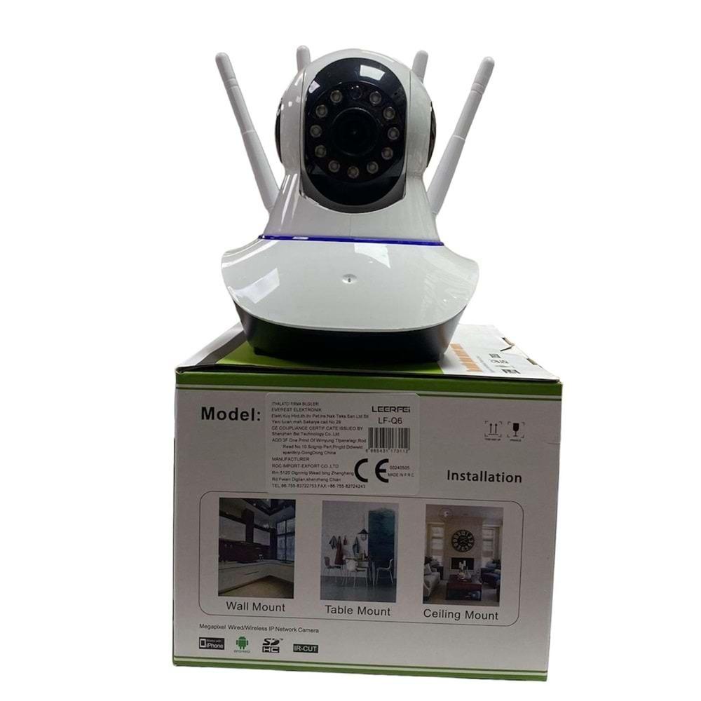 LF-Q6 // 5 ANTENLİ HD WIFI  IP KAMERA // LEERFEI