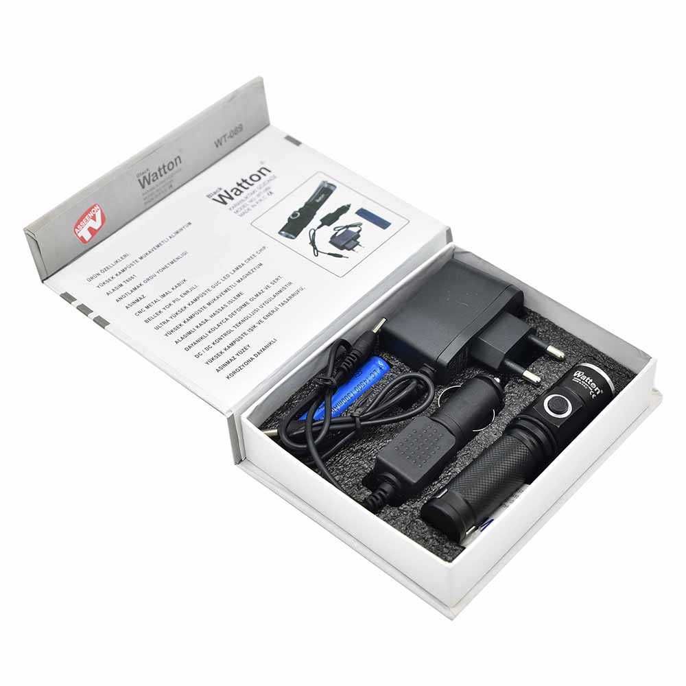 Güçlü Şarjlı Mini LED Cep Feneri Taşınabilir Profesyonel Aydınlatma Sistemi WT-089