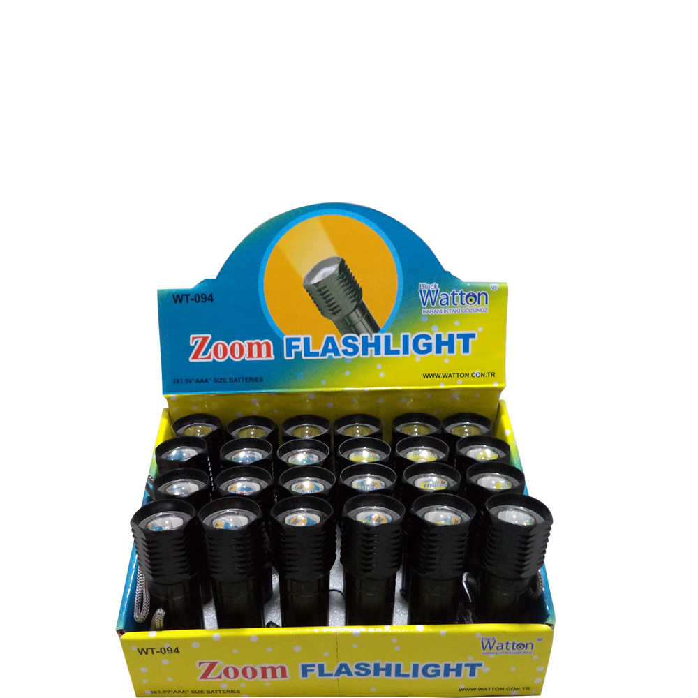 Mini Profesyonel Zoomlu LED El Feneri Şarjlı Güçlü Işık Yüksek Performans WT-094