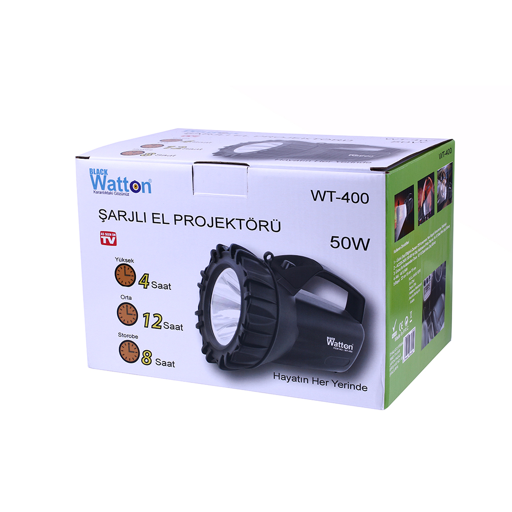 50W Şarjlı Büyük Fener Yüksek Güçlü LED Aydınlatma WT-400