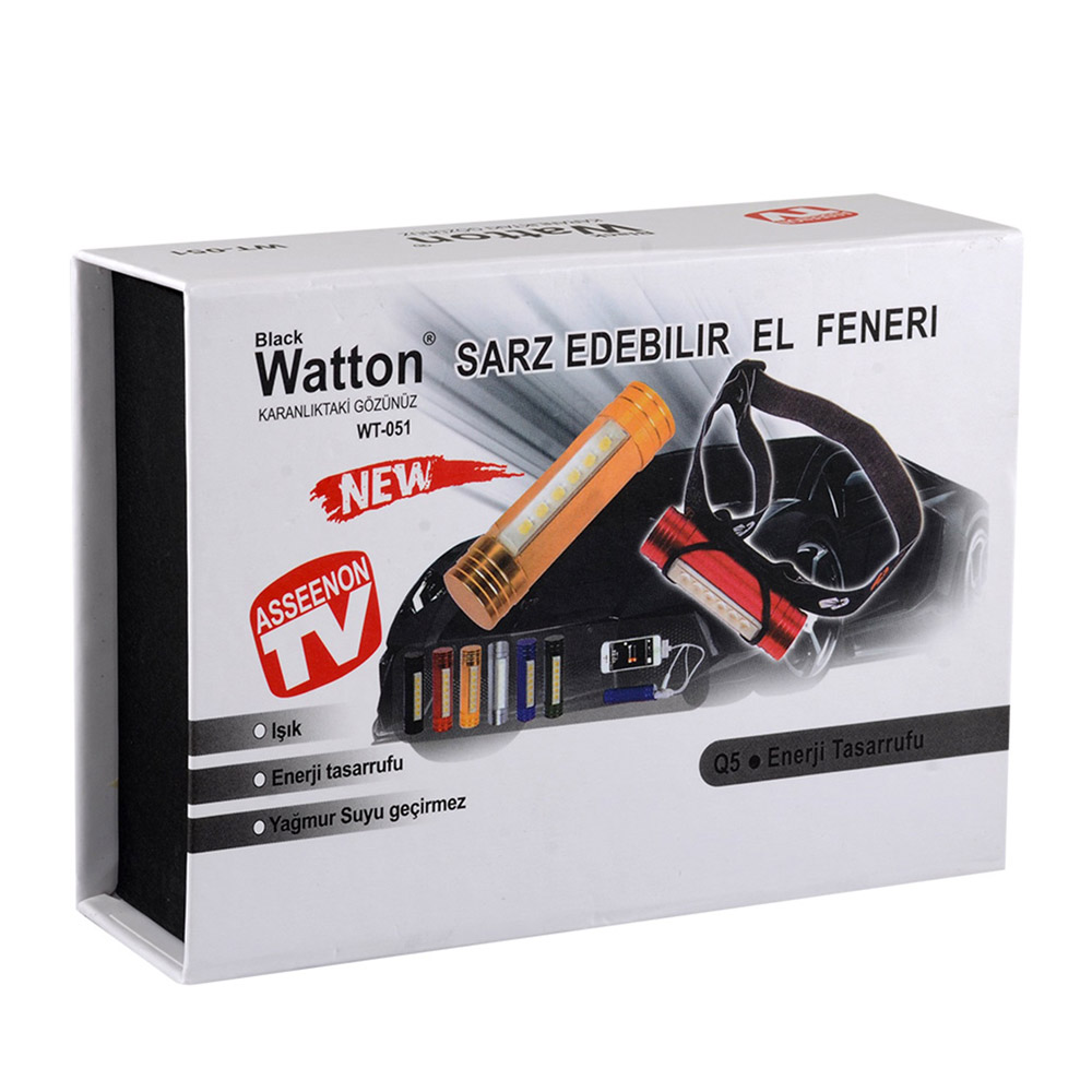 Powerbank Özellikli Kafa Feneri LED Güçlü Aydınlatma Yüksek Performans Taşınabilir Model WT-051