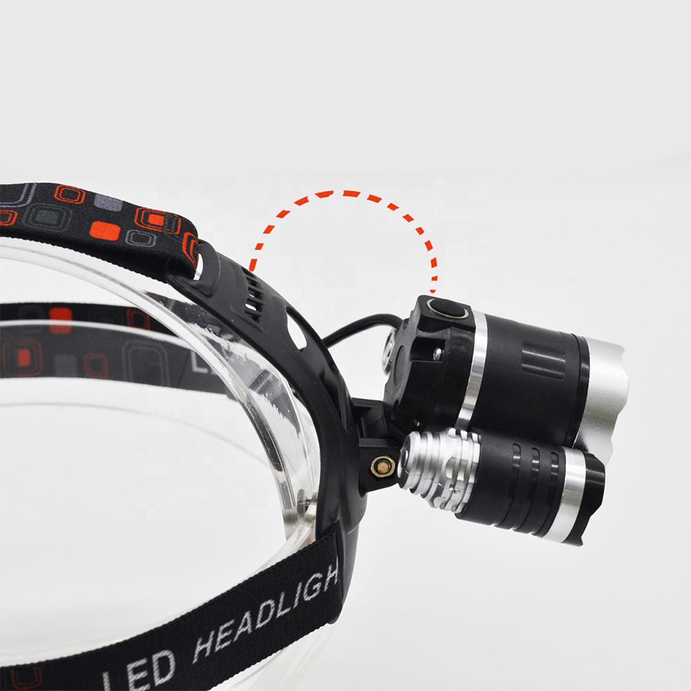 Şarjlı 3 Başlıklı Kafa Lambası Güçlü LED Işık Yüksek Performans WT-256