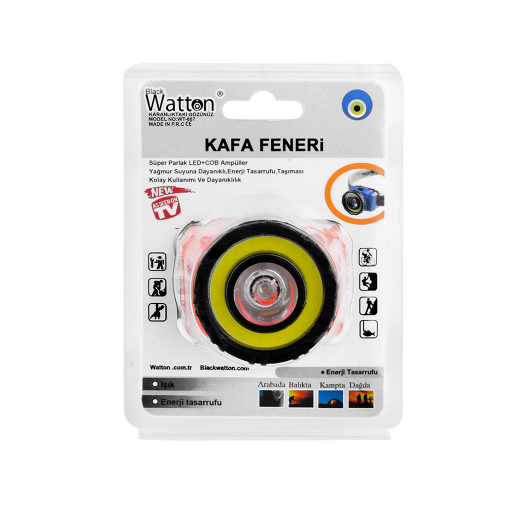 Güçlü Pilli Kafa Lambası LED Yüksek Aydınlatma Kompakt Taşınabilir Model WT-607