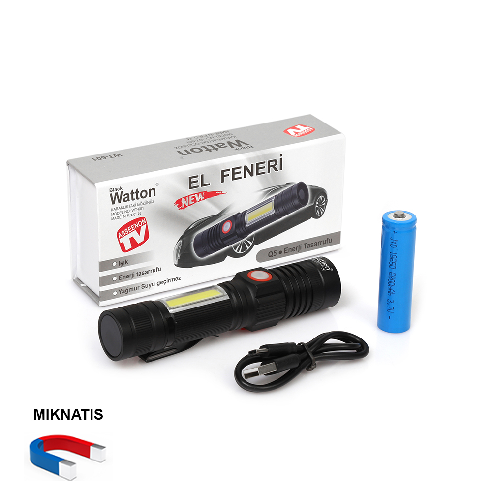 P50 LED El Feneri Geniş Alan Aydınlatma Yüksek Parlaklık Güçlü Işık Performansı ile Uzun Menzilli Kullanım WT-601