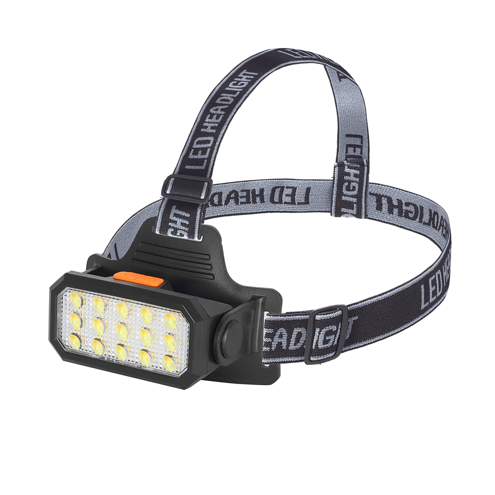 Şarjlı 15 LED Kafa Lambası Sarı ve Beyaz Işık Çok Modlu Güçlü Aydınlatma WT-652