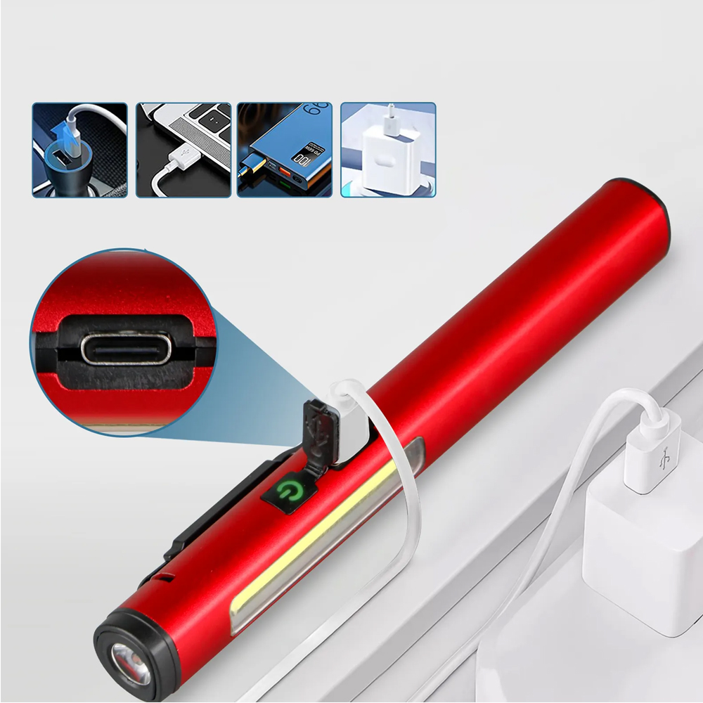 Şarjlı Mıknatıslı Çalışma Lambası Cep Feneri Güçlü LED Aydınlatma Pratik Kullanım WT-307-S